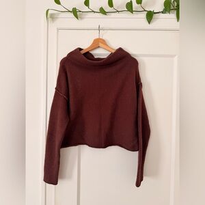 Free People Deep Brown Turtleneck Sweater